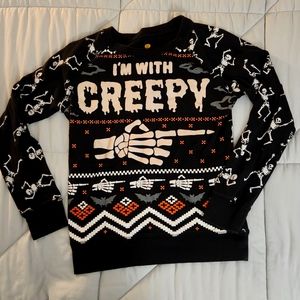 Glow in the dark halloween pullover womens S